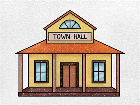 barangay drawing easy|Learn How to Draw a City hall .